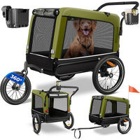 Produktbild von KESSER Boxer 3-in-1 Hundeanhänger für große Rassen als Hundebuggy und Fahrradanhänger mit 240 Liter Volumen aus 600D Oxford Canvas und gefedertem 360 Grad Vorderrad bis 40 kg Belastbarkeit
