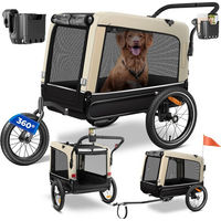 Produktbild von KESSER Boxer 3-in-1 Hundeanhänger für große Rassen als Hundebuggy und Fahrradanhänger mit 240 Liter Volumen aus Oxford-Gewebe in Beige