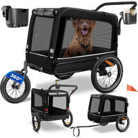 Produktbild von KESSER Boxer 3-in-1 Hundeanhänger für große Rassen als Hundebuggy und Fahrradanhänger mit 240 Liter Volumen aus Oxford-Gewebe in Schwarz