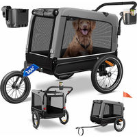 Produktbild von KESSER Boxer 3-in-1 Hundeanhänger für Hundebuggy und Fahrradanhänger mit 240 Liter Volumen aus Oxford-Gewebe in Grau