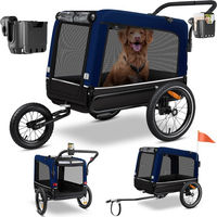 Produktbild von KESSER Boxer 3-in-1 Hundeanhänger für Hundebuggy und Fahrradanhänger mit 240 Liter Volumen und 40 kg Belastbarkeit in Blau