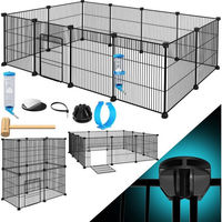 Produktbild von KESSER Freigehege XXL aus Metall für Kaninchen und Meerschweinchen inkl. Tür und Trinkflasche in Schwarz