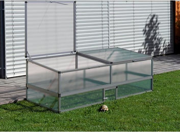 KGT Kleintiergehege Frühbeet 210 aus Aluminium in Silber, 205 x 91 x 26 cm – Bild 1 von 2