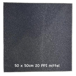 KH Filterschaum Schwarz für Teich und Aquarium 50x50x3 cm 20 PPI – Bild 1 von 5