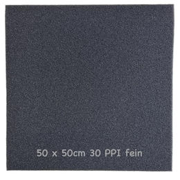 KH Filterschaum Schwarz für Teich und Aquarium 50x50x3 cm Fein 30 PPI – Bild 1 von 5