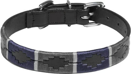 Kieffer Hunde Leder Halsband Buenos Aires Schwarz Blau mit Chrome Beschlägen 47 cm – Bild 1 von 4