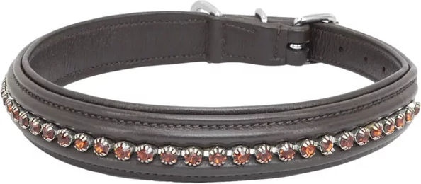 Produktbild von Kieffer Hundehalsband Ultrasoft Fashion Chain aus Leder in Light Brown Stones
