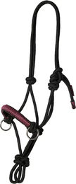 Produktbild von Kieffer Knotenhalfter Ruby aus Nylon in Schwarz Rot Silber für Vollblut