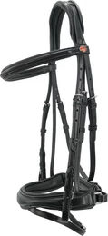 Produktbild von Kieffer Perseus Trense mit Leder-Stirnband und Pull-Back Nasenriemen in Schwarz