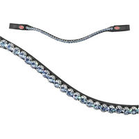 Produktbild von Kieffer Sattelgurt mit Saphir-Kette und Flexiloop Luxe curved browband lined in Schwarz und Silber