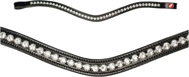 Produktbild von Kieffer Stirnband Amy Ultrasoft Curved Browband Schwarz für Vollblut Pferde