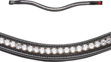 Kieffer Stirnband Crystal Classic für Warmblut Pferde aus Leder in Schwarz – Bild 1 von 2