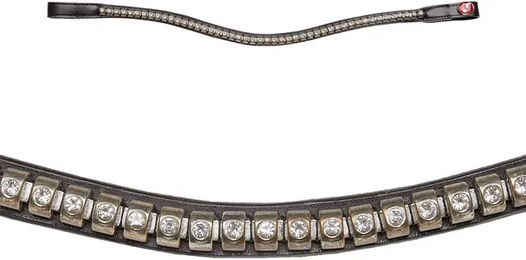 Kieffer Stirnband Crystal Clincher für Vollblut Pferde in Schwarz – Bild 1 von 2