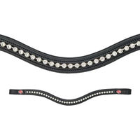 Produktbild von Kieffer Stirnband FlexiLoop aus Leder mit 6mm Crystals für Pferde