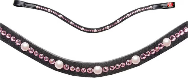 Produktbild von Kieffer Stirnband Priya für Pferde aus Leder in Schwarz oder Rosa