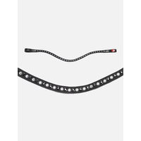 Produktbild von Kieffer Stirnband Sylvie II fineline curved aus Kunstleder für Pferde in Schwarz oder Weiß