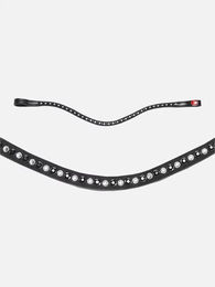 Produktbild von Kieffer Stirnband Sylvie II Fineline Curved aus Kunstleder für Pferde in Schwarz oder Weiß