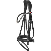 Produktbild von Kieffer Trensenzaum Grace schwarz mit Kristallbiese aus Leder für Pony