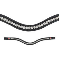 Produktbild von Kincade Curved Diamante Brow Band Stirnriemen Schwarz für Vollblut