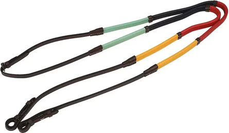 Produktbild von Kincade Rainbow Zügel für Pferde mit Haken aus Gummi in Bunt und Weiß - 122 cm
