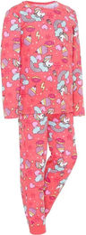 Produktbild von Kinderpyjama Equipage Liza aus Baumwolle bunt rosa rot Größe 12 Jahre