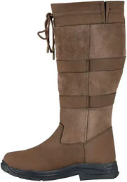 Kinderreitstiefel QHP Jaimy aus Leder braun wasserdicht Größe 37 – Bild 1 von 1