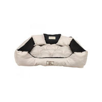 Produktbild von KING DOG Hundebett und Katzenbett mit zwei Kissen aus wasserdichtem PVC in Beige XL 115x95cm