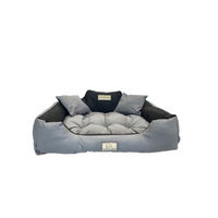 Produktbild von KING DOG Hundekorb und Katzenbett mit zwei Kissen aus wasserdichtem PVC in Dunkelgrau 145x115cm