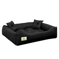 Produktbild von KING DOG Prestige Hundekorb und Katzenbett aus wasserdichtem Cordura mit Kissen Schwarz 145x115cm