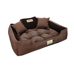 KingDog Hundebett aus wasserdichtem Codura-PVC und Polyester in Braun 55x45cm – Bild 1 von 4