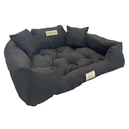 Kingdog Hundebett für mittlere Hunde personalisierbar wasserdicht schwarz aus PVC – Bild 1 von 6
