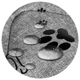 KingDog Hundebett und Katzenbett mit zwei Kissen aus wasserdichtem Cordura-Gewebe Schwarz Knochen 100x75cm – Bild 1 von 5