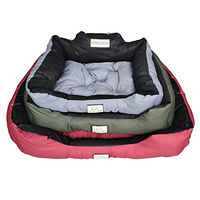 Produktbild von KingDog Hundebett und Katzenbett mit zwei Kissen aus wasserdichtem PVC in Blau Grösse M 75x65cm