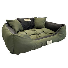 KingDog Hundebett und Katzenbett mit zwei Kissen aus wasserdichtem PVC in Grün XXL – Bild 1 von 5