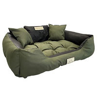 Produktbild von KingDog Hundebett und Katzenbett mit zwei Kissen aus wasserdichtem PVC in Grün XXL
