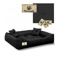 Produktbild von KingDog Hundekorb und Katzenbett aus wasserdichtem Oxford-Gewebe mit Kissen Schwarz 55x45cm