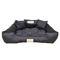 Produktbild von KingDog Hundekorb und Katzenbett aus wasserdichtem PVC mit zwei Kissen Schwarz XL 115x95cm