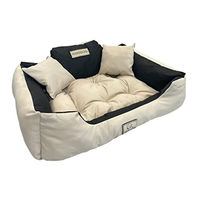Produktbild von KingDog Hundekorb und Katzenbett mit zwei Kissen aus wasserdichtem PVC in Beige, 100x75cm