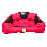 Produktbild von KingDog Hundekorb und Katzenbett mit zwei Kissen aus wasserdichtem PVC in Rot Größe S 55x45cm