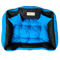 Produktbild von KingDog Hundekorb und Katzenbett mit zwei Kissen aus wasserdichtem PVC-Material in Blau L 100x75cm - 100 cm