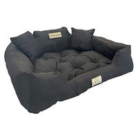Produktbild von KingDog Hundekorb und Katzenbett mit zwei Kissen aus wasserdichtem PVC Schwarz Größe S 55x45cm