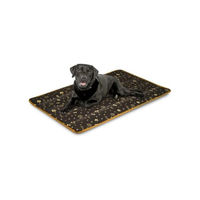 Produktbild von KingDog Prestige Hundebett Hundematte wasserdicht und haltbar in Braun mit goldenem Knochenmuster 120x80cm
