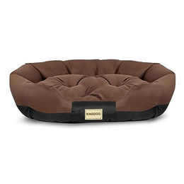 KingDog Prestige Hundebett Oval Braun Hypoallergen aus Polyester 75 x 50 cm – Bild 1 von 3