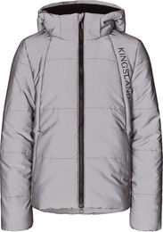 Kingsland Aurora reflektierende Reitjacke für Kinder in Grau aus Polyester wasserabweisend Winterjacke Größe 134 – Bild 1 von 3