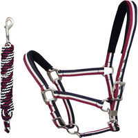Produktbild von Kingsland Classic Nylonhalfter mit Strick für Pferde in Blau und Bunt