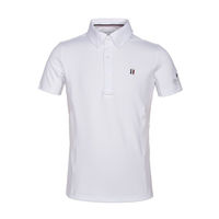 Produktbild von Kingsland Classic Reitshirt Kurzarm für Kinder Weiß Polyester wasserabweisend Größe 158/164