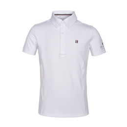 Produktbild von Kingsland Classic Turniershirt Kurzarm für Jungen Weiß Wasserabweisend Polyester Größe 122/128