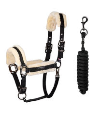 Produktbild von Kingsland Halfter und Strick Set mit Fell KLLexie Schwarz