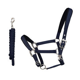 Kingsland Halfterset aus Fleece und Nylon in Dunkelblau für Warmblut Pferde – Bild 1 von 2