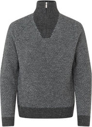 Kingsland KLAndrew Herren Pullover mit Reißverschlusskragen in Grau aus Wolle und Alpaka – Bild 1 von 1